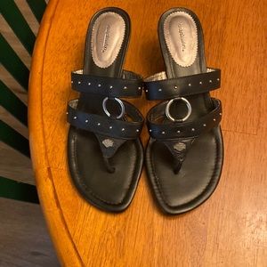 Black Harley Davidson heeled sandal